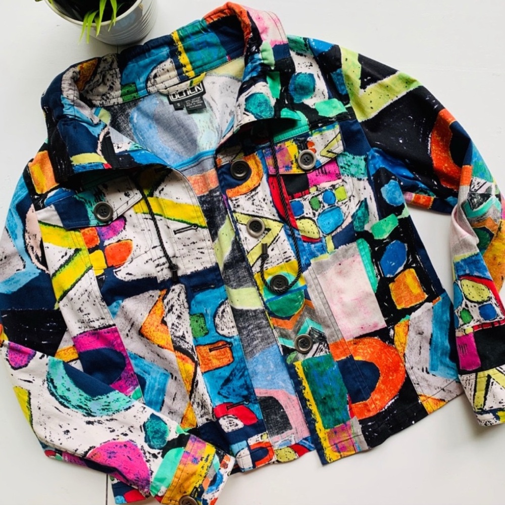 VTG BEREK 80’s Abstract Button Jacket SMALL